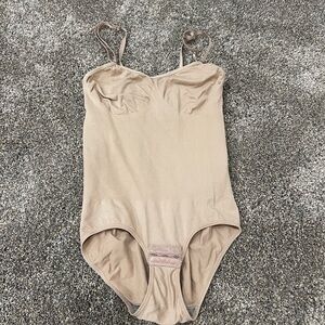 Beige Spaghetti Strap Bodysuit